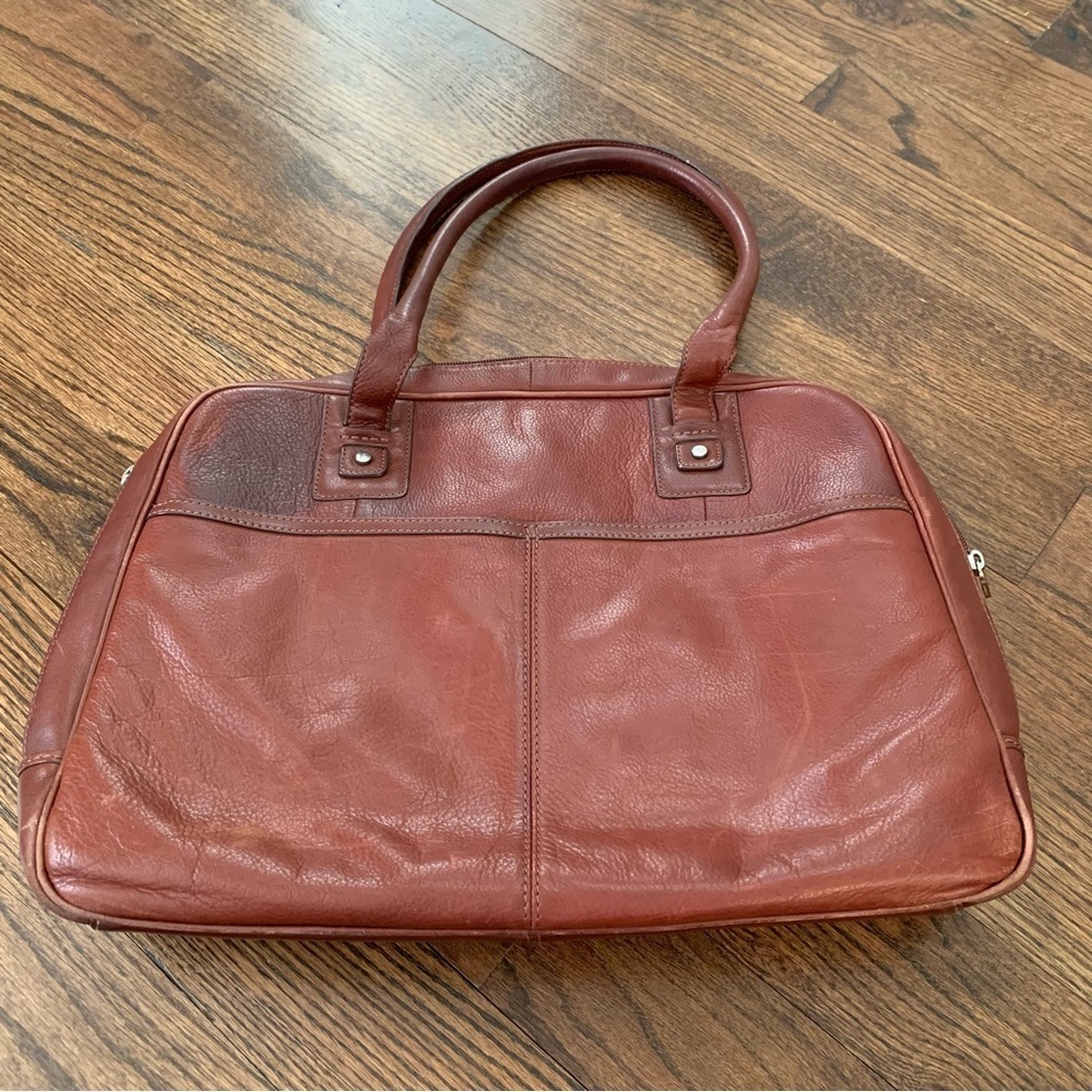 Liz Claiborne Brown Leather Laptop Briefcase Computer Bag - Picture 15 of 16
